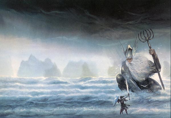 Ulmo le Valar maitre des eaux des profondeurs et des cours d'eau entourant et penetrant la terre du millieu